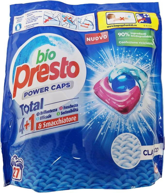 Bio presto – kapsle na praní  + odstraňovač skvrn | 27 praní, 324g