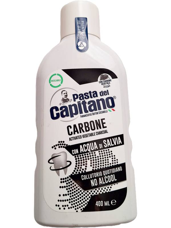 Pasta del Capitano Aktivní přírodní uhlí – ústní voda | 400ml