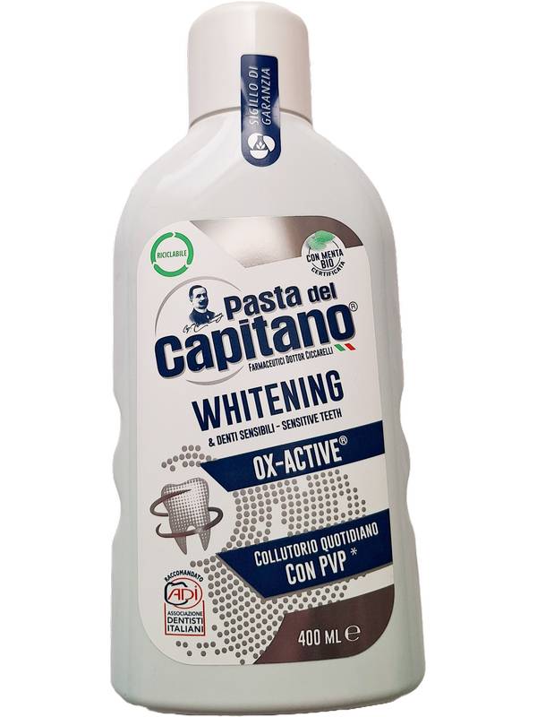 Pasta del Capitano Bělící + citlivé zuby – ústní voda | 400ml